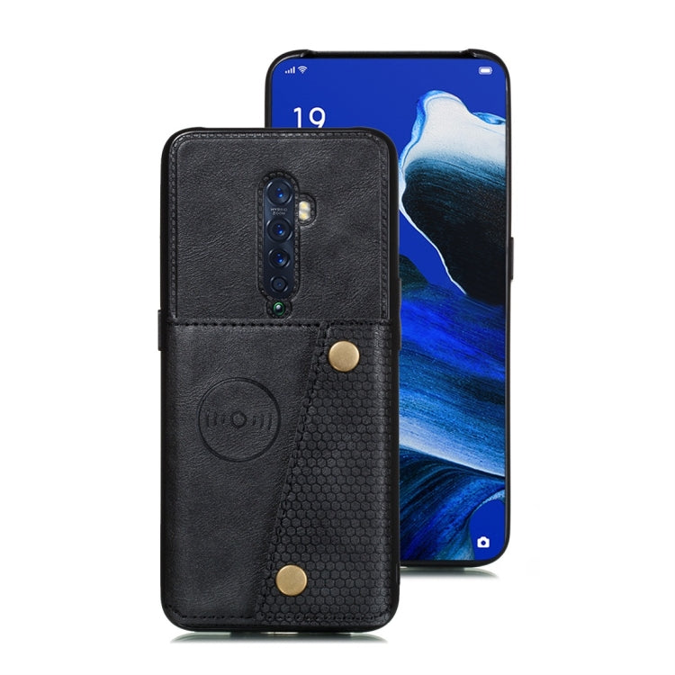 For OPPO Reno2 Shockproof Magnetic PU + TPU Protective Case with Card Slots