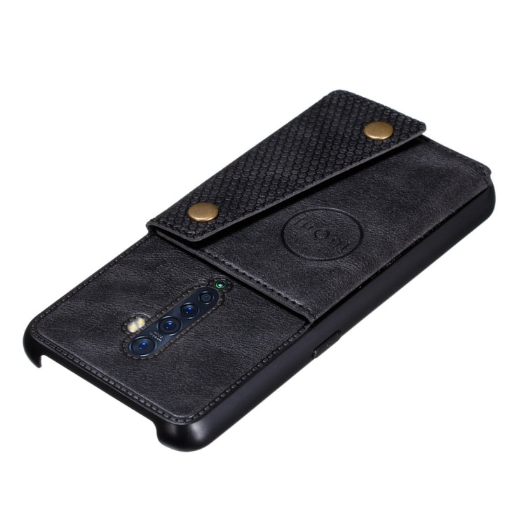 For OPPO Reno2 Shockproof Magnetic PU + TPU Protective Case with Card Slots