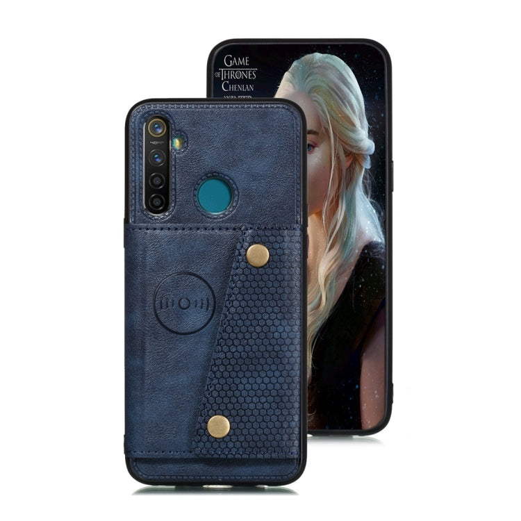 For OPPO Realme 5 Shockproof Magnetic PU + TPU Protective Case with Card Slots