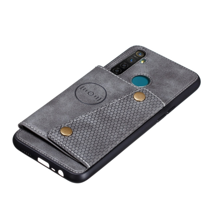 For OPPO Realme 5 Shockproof Magnetic PU + TPU Protective Case with Card Slots