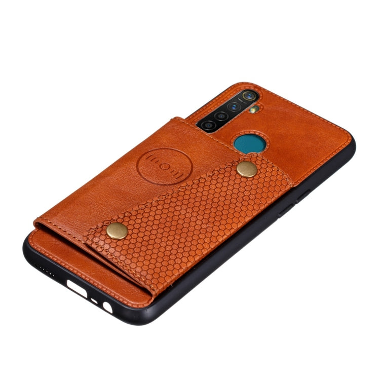 For OPPO Realme 5 Shockproof Magnetic PU + TPU Protective Case with Card Slots