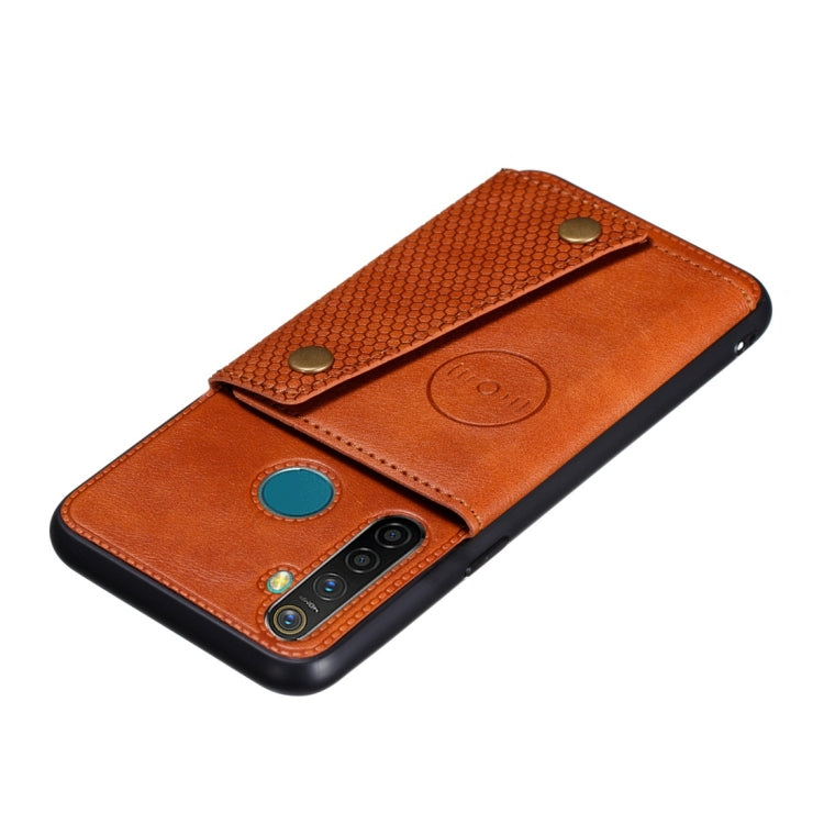 For OPPO Realme 5 Shockproof Magnetic PU + TPU Protective Case with Card Slots