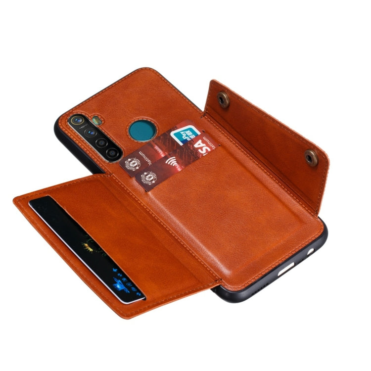 For OPPO Realme 5 Shockproof Magnetic PU + TPU Protective Case with Card Slots