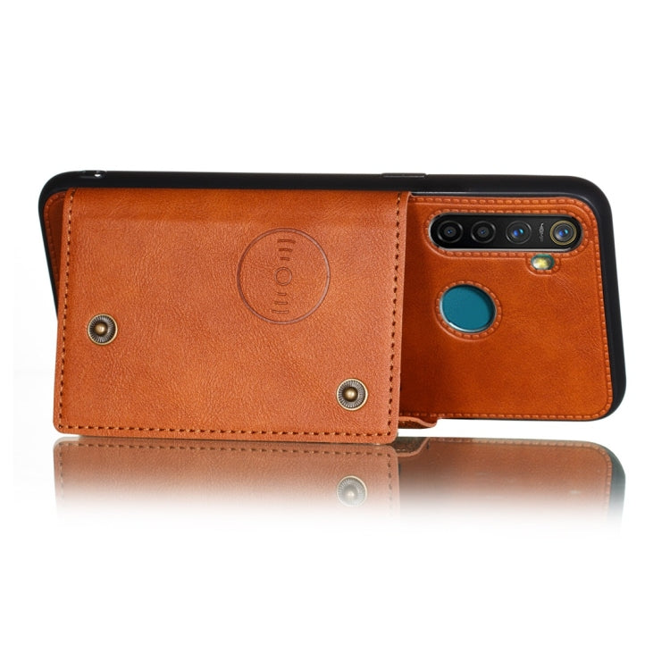 For OPPO Realme 5 Shockproof Magnetic PU + TPU Protective Case with Card Slots