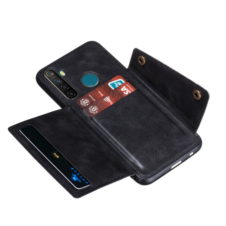 For OPPO Realme 5 Shockproof Magnetic PU + TPU Protective Case with Card Slots