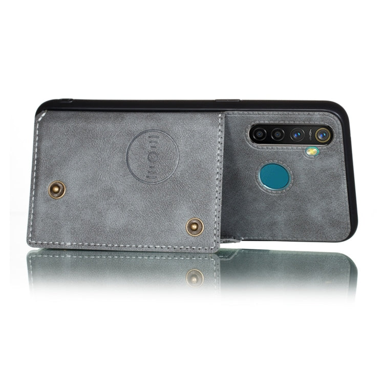 For OPPO Realme 5 Pro Shockproof Magnetic PU + TPU Protective Case with Card Slots