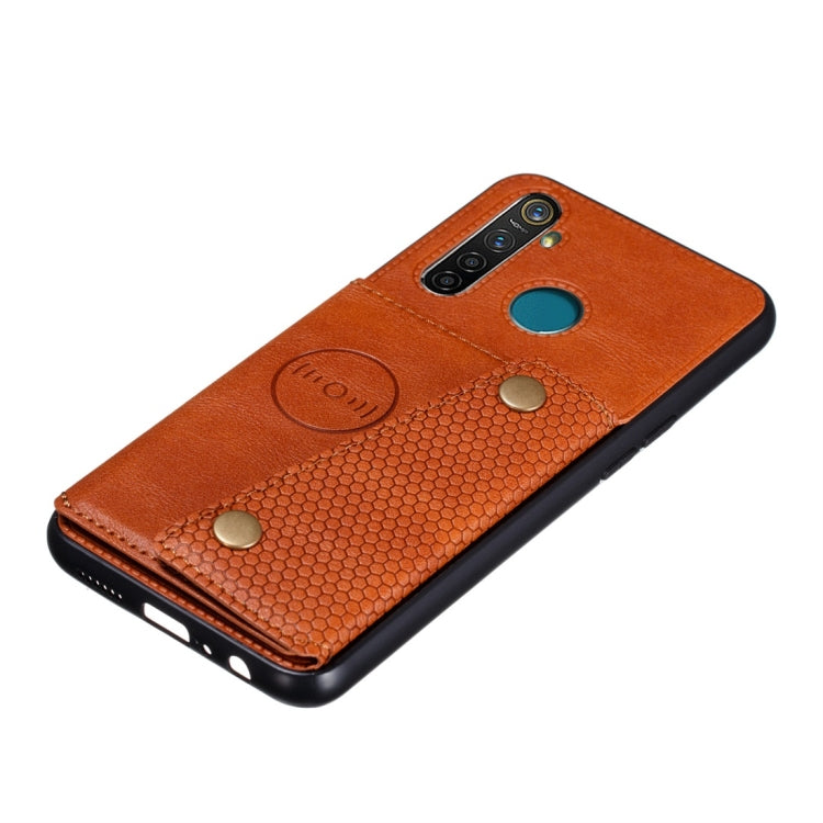 For OPPO Realme 5 Pro Shockproof Magnetic PU + TPU Protective Case with Card Slots