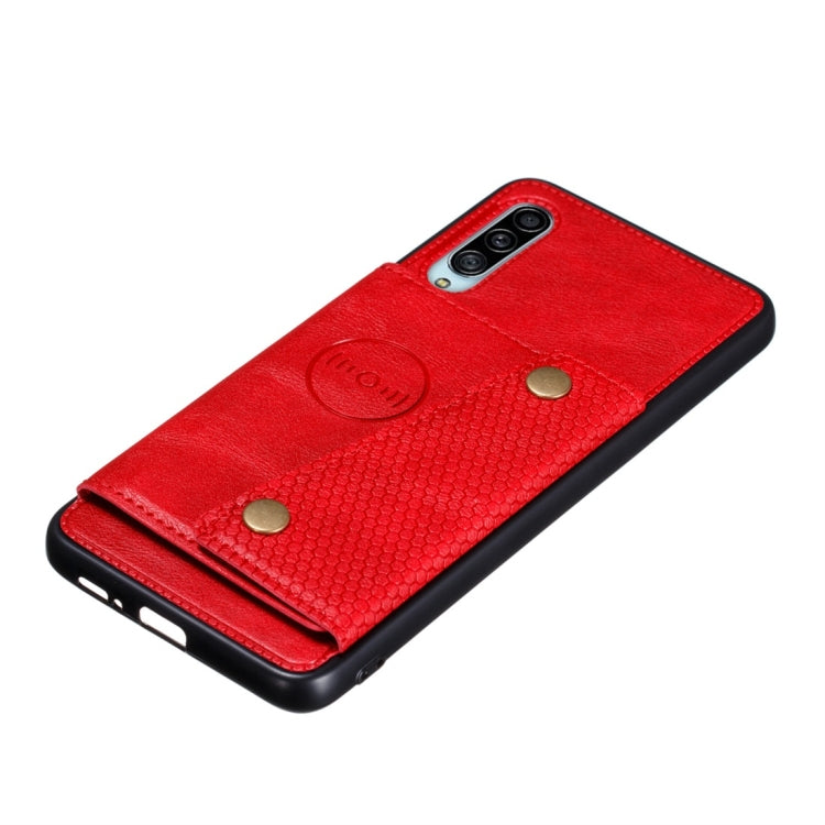 For Galaxy A90 5G Shockproof Magnetic PU + TPU Protective Case with Card Slots