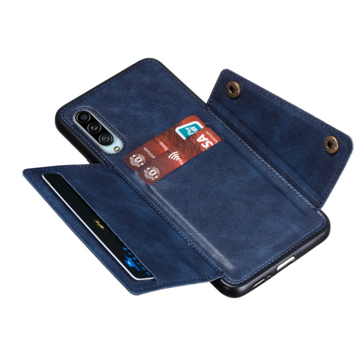 For Galaxy A90 5G Shockproof Magnetic PU + TPU Protective Case with Card Slots