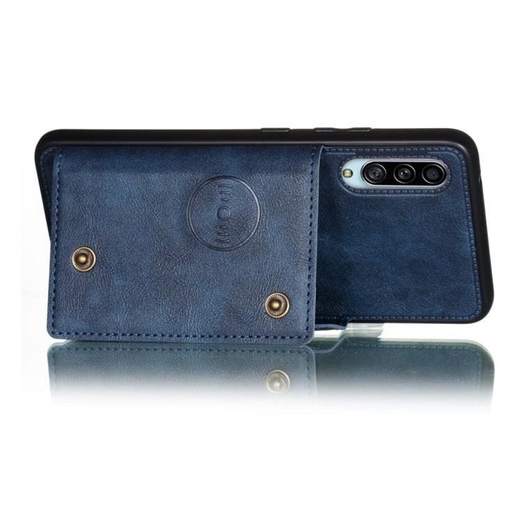 For Galaxy A90 5G Shockproof Magnetic PU + TPU Protective Case with Card Slots