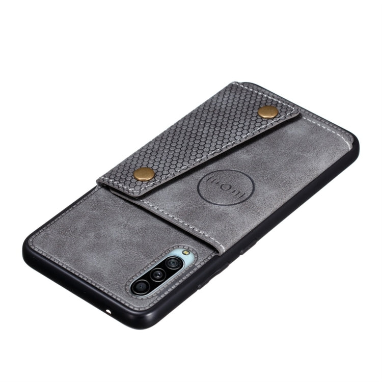 For Galaxy A90 5G Shockproof Magnetic PU + TPU Protective Case with Card Slots