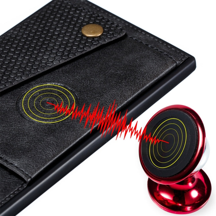 For Galaxy A90 5G Shockproof Magnetic PU + TPU Protective Case with Card Slots