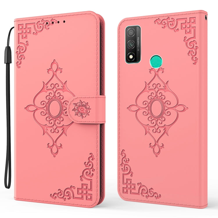 For Huawei P smart 2020 Embossed Fortune Flower Pattern Horizontal Flip Leather Case with Holder & Card Slot & Wallet & Lanyard