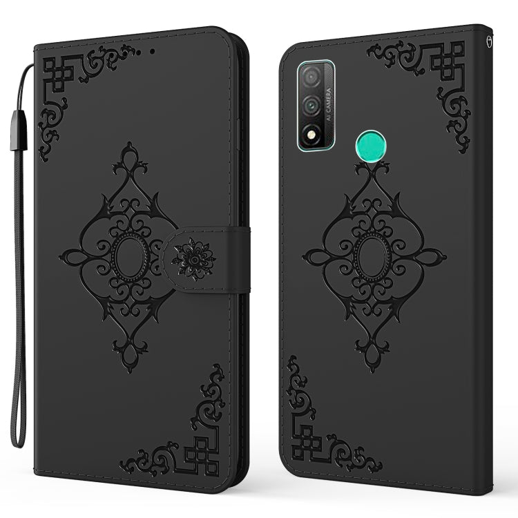 For Huawei P smart 2020 Embossed Fortune Flower Pattern Horizontal Flip Leather Case with Holder & Card Slot & Wallet & Lanyard