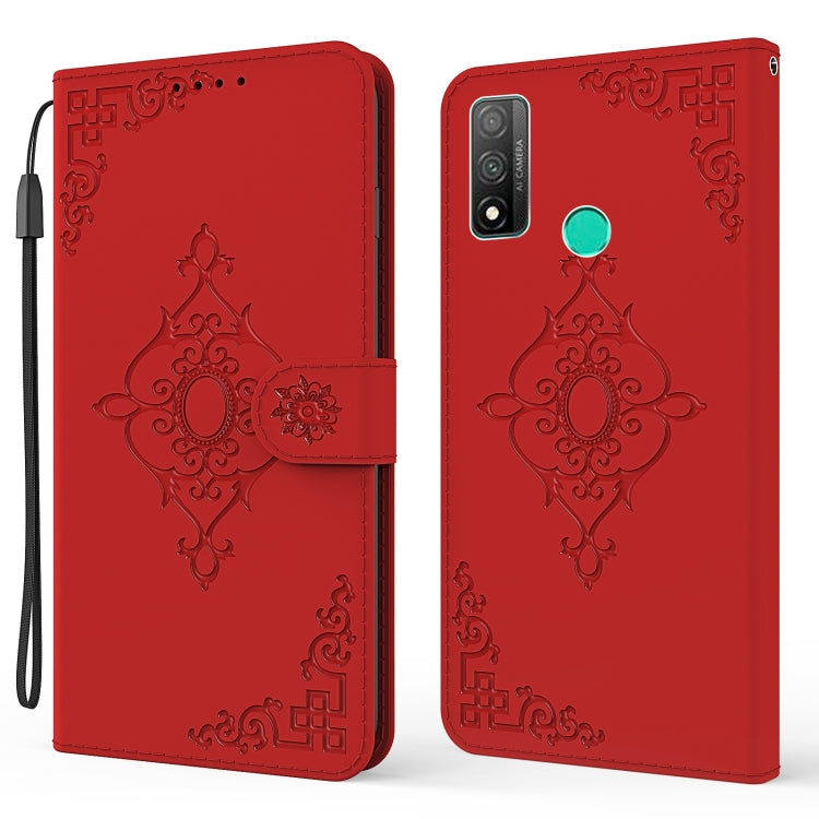 For Huawei P smart 2020 Embossed Fortune Flower Pattern Horizontal Flip Leather Case with Holder & Card Slot & Wallet & Lanyard