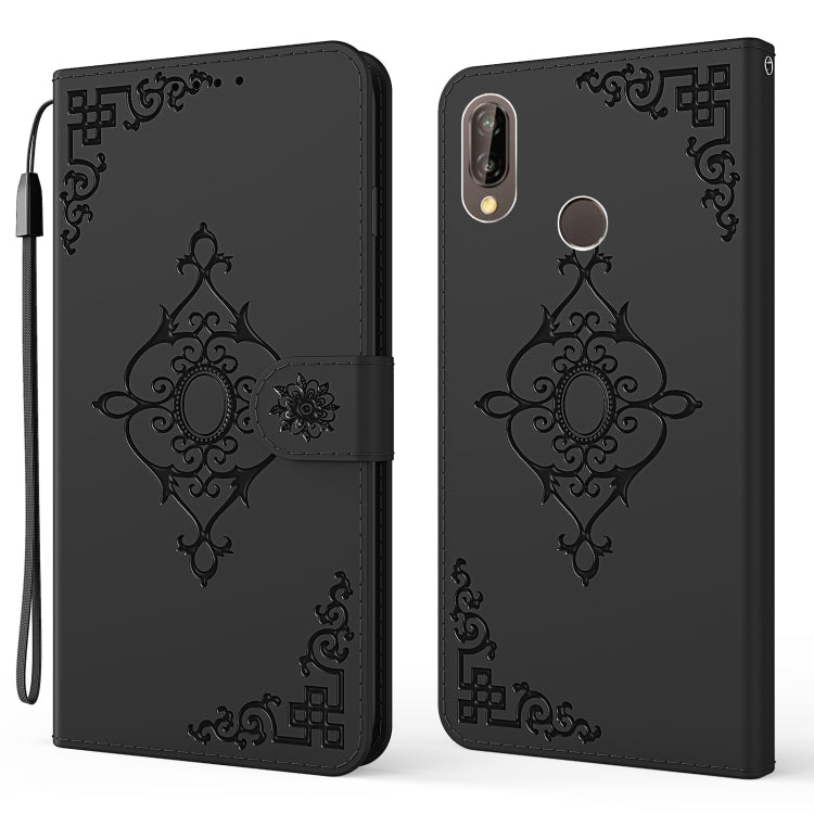 For Huawei P20 Lite Embossed Fortune Flower Pattern Horizontal Flip Leather Case with Holder & Card Slot & Wallet & Lanyard