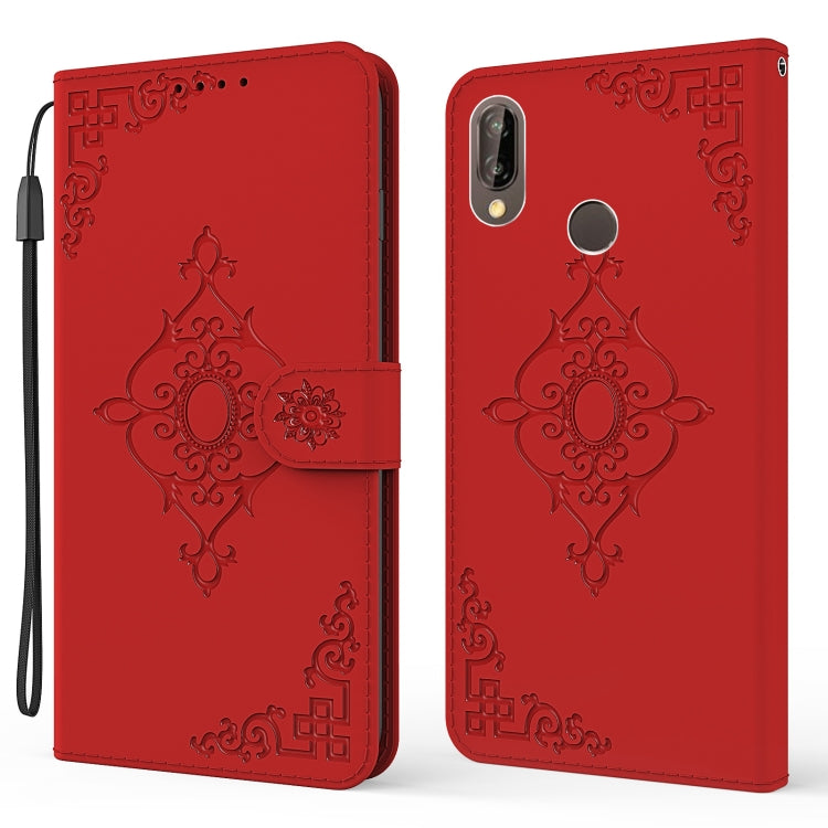For Huawei P20 Lite Embossed Fortune Flower Pattern Horizontal Flip Leather Case with Holder & Card Slot & Wallet & Lanyard