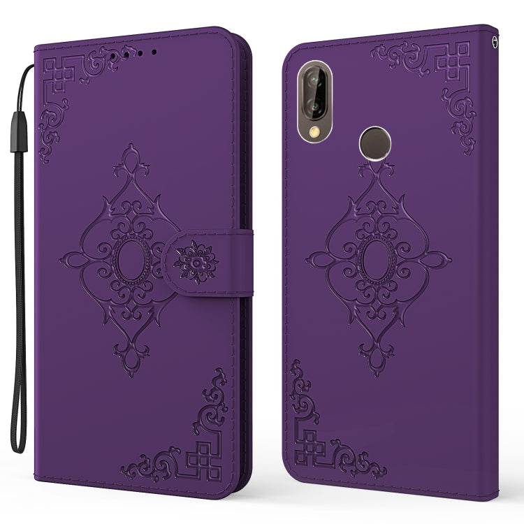 For Huawei P20 Lite Embossed Fortune Flower Pattern Horizontal Flip Leather Case with Holder & Card Slot & Wallet & Lanyard