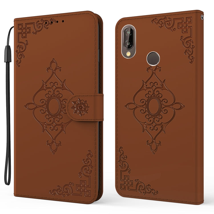 For Huawei P20 Lite Embossed Fortune Flower Pattern Horizontal Flip Leather Case with Holder & Card Slot & Wallet & Lanyard