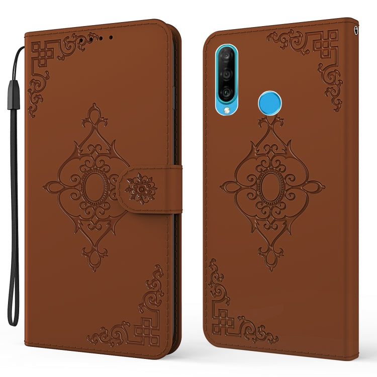 For Huawei P30 Lite Embossed Fortune Flower Pattern Horizontal Flip Leather Case with Holder & Card Slot & Wallet & Lanyard