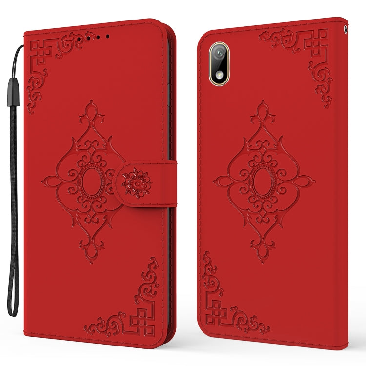 For Huawei Y5 (2019) Embossed Fortune Flower Pattern Horizontal Flip Leather Case with Holder & Card Slot & Wallet & Lanyard