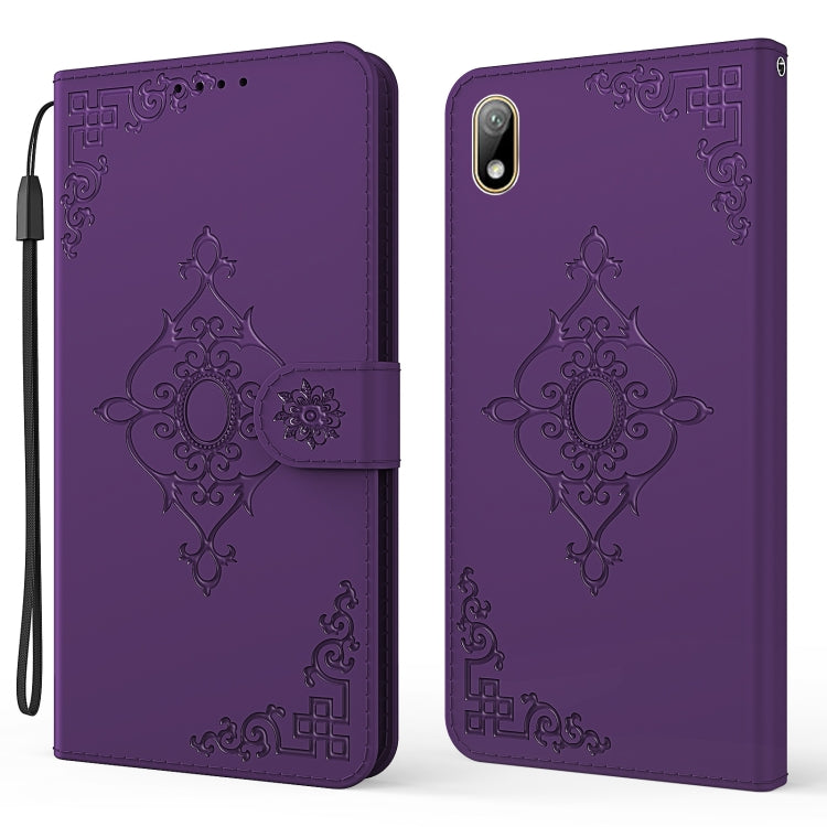 For Huawei Y5 (2019) Embossed Fortune Flower Pattern Horizontal Flip Leather Case with Holder & Card Slot & Wallet & Lanyard