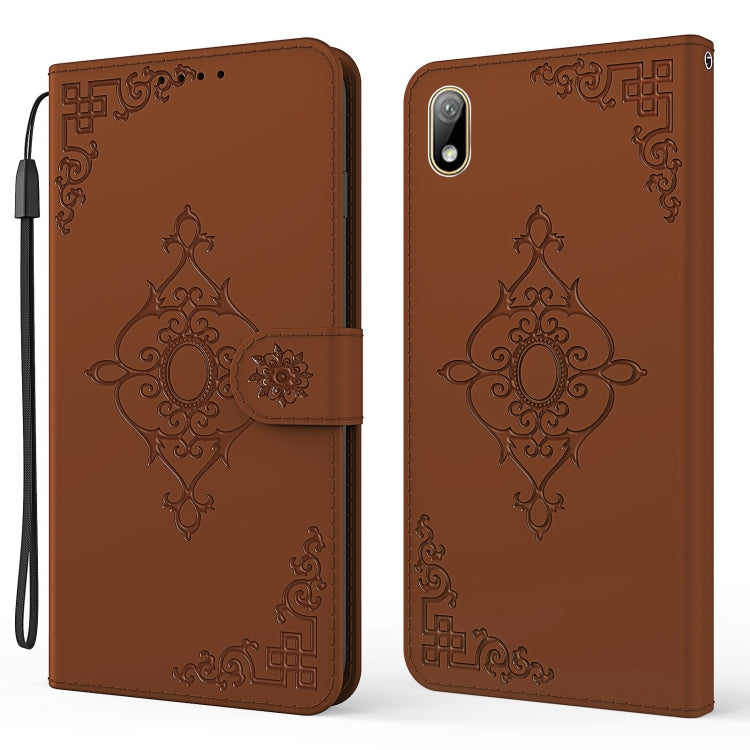 For Huawei Y5 (2019) Embossed Fortune Flower Pattern Horizontal Flip Leather Case with Holder & Card Slot & Wallet & Lanyard