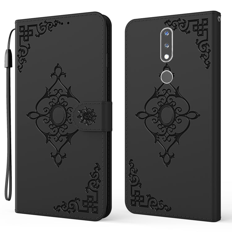 For Nokia 2.4 Embossed Fortune Flower Pattern Horizontal Flip Leather Case with Holder & Card Slot & Wallet & Lanyard