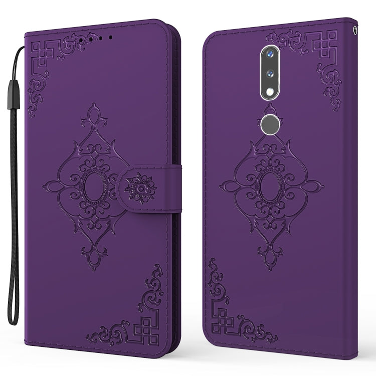 For Nokia 2.4 Embossed Fortune Flower Pattern Horizontal Flip Leather Case with Holder & Card Slot & Wallet & Lanyard