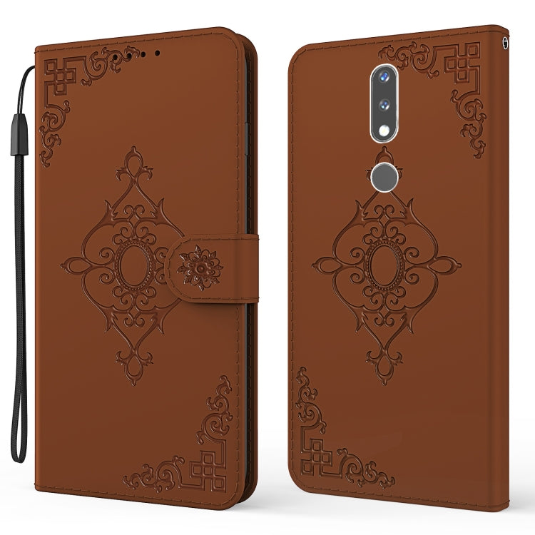 For Nokia 2.4 Embossed Fortune Flower Pattern Horizontal Flip Leather Case with Holder & Card Slot & Wallet & Lanyard