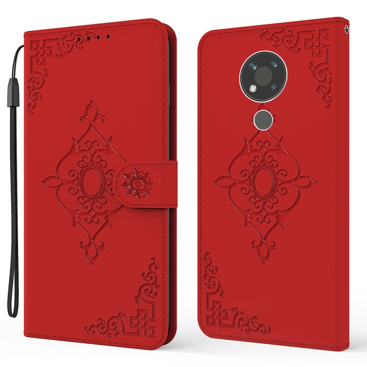 For Nokia 3.4 Embossed Fortune Flower Pattern Horizontal Flip Leather Case with Holder & Card Slot & Wallet & Lanyard