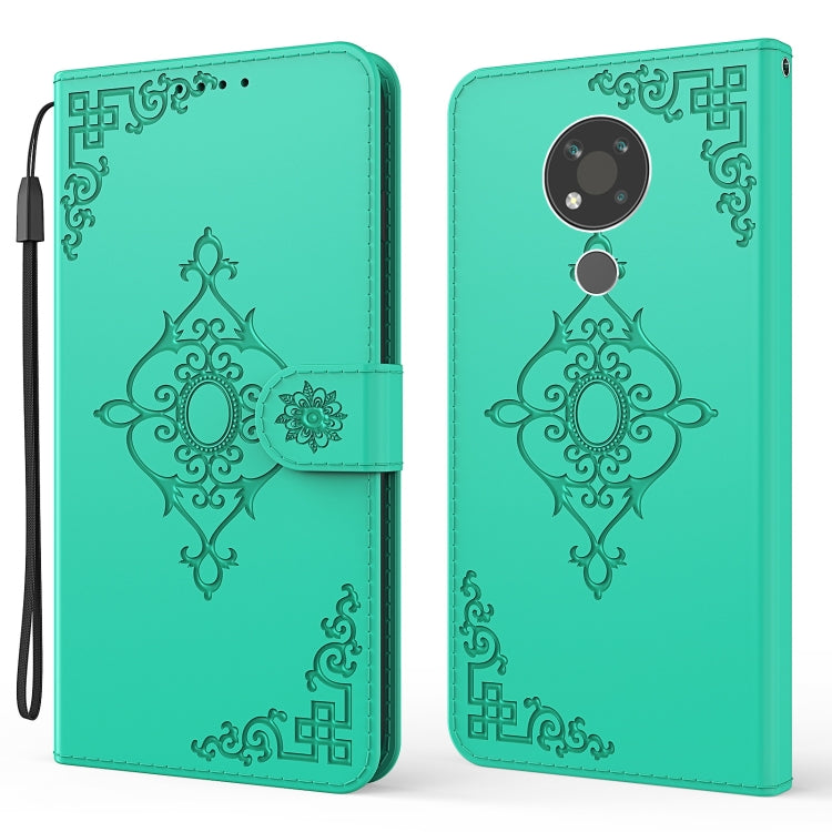 For Nokia 3.4 Embossed Fortune Flower Pattern Horizontal Flip Leather Case with Holder & Card Slot & Wallet & Lanyard