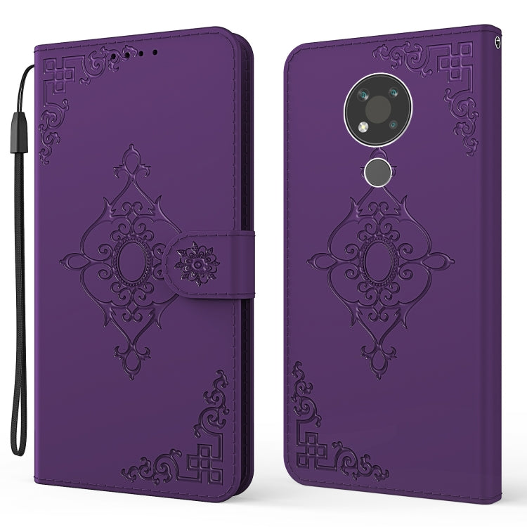 For Nokia 3.4 Embossed Fortune Flower Pattern Horizontal Flip Leather Case with Holder & Card Slot & Wallet & Lanyard