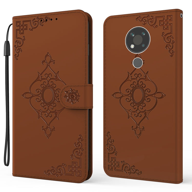For Nokia 3.4 Embossed Fortune Flower Pattern Horizontal Flip Leather Case with Holder & Card Slot & Wallet & Lanyard