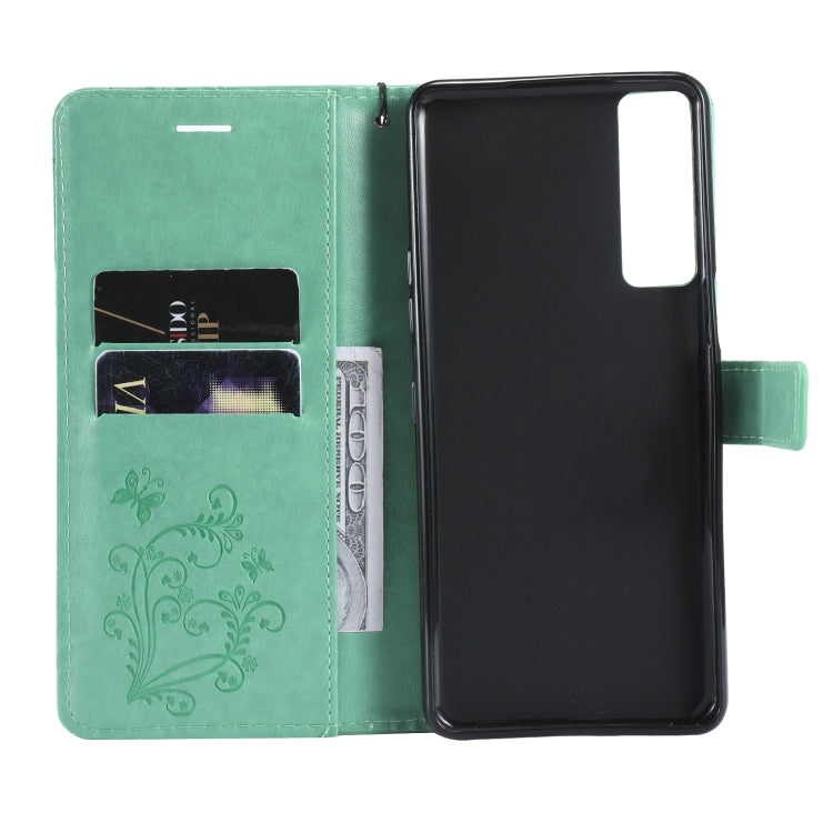 For LG Stylo 7 5G / 4G Pressed Printing Butterfly Pattern Horizontal Flip PU Leather Case with Holder & Card Slots & Wallet & Lanyard