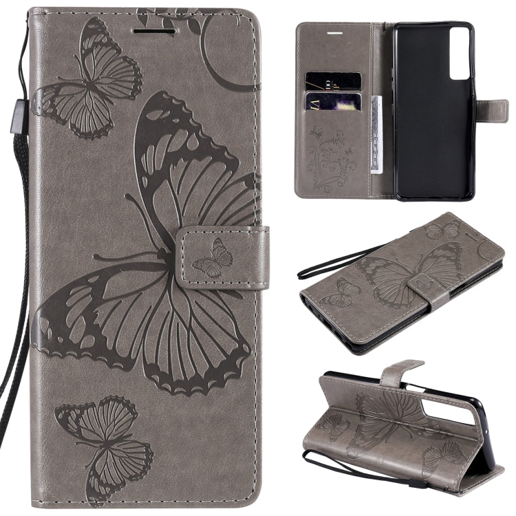 For LG Stylo 7 5G / 4G Pressed Printing Butterfly Pattern Horizontal Flip PU Leather Case with Holder & Card Slots & Wallet & Lanyard