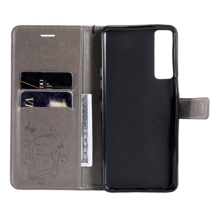 For LG Stylo 7 5G / 4G Pressed Printing Butterfly Pattern Horizontal Flip PU Leather Case with Holder & Card Slots & Wallet & Lanyard
