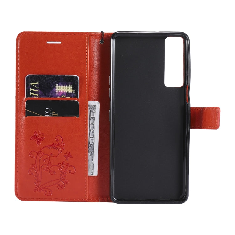 For LG Stylo 7 5G / 4G Pressed Printing Butterfly Pattern Horizontal Flip PU Leather Case with Holder & Card Slots & Wallet & Lanyard