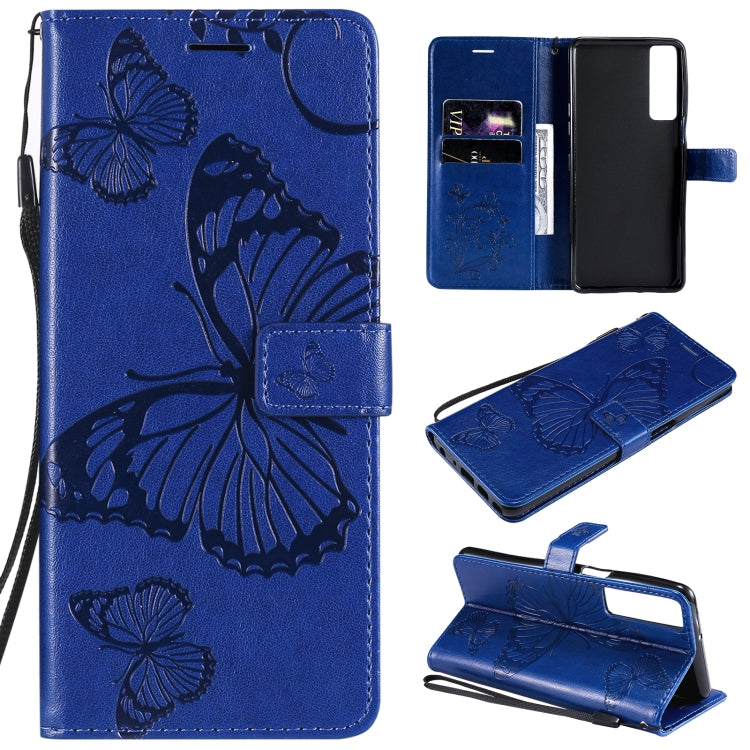 For LG Stylo 7 5G / 4G Pressed Printing Butterfly Pattern Horizontal Flip PU Leather Case with Holder & Card Slots & Wallet & Lanyard