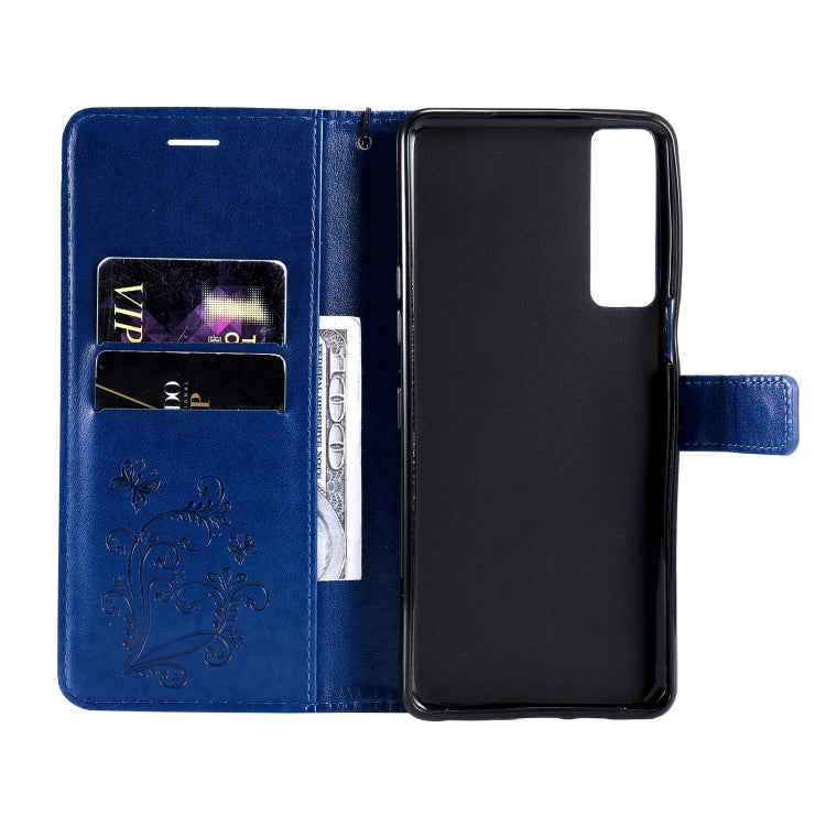 For LG Stylo 7 5G / 4G Pressed Printing Butterfly Pattern Horizontal Flip PU Leather Case with Holder & Card Slots & Wallet & Lanyard