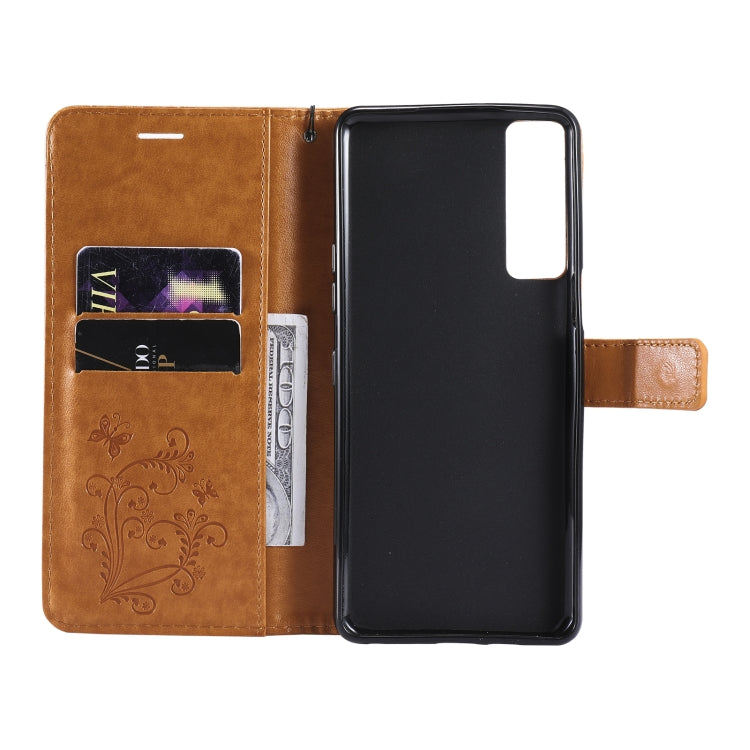 For LG Stylo 7 5G / 4G Pressed Printing Butterfly Pattern Horizontal Flip PU Leather Case with Holder & Card Slots & Wallet & Lanyard