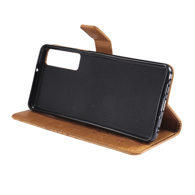 For LG Stylo 7 5G / 4G Pressed Printing Butterfly Pattern Horizontal Flip PU Leather Case with Holder & Card Slots & Wallet & Lanyard