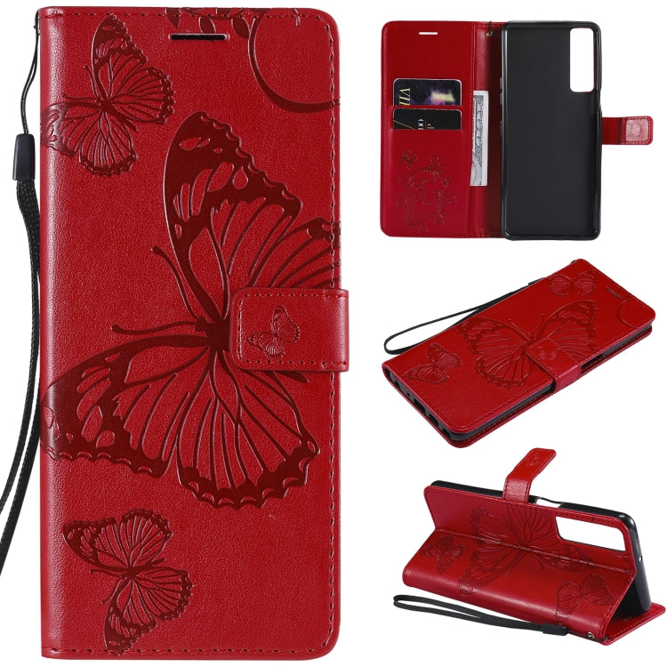 For LG Stylo 7 5G / 4G Pressed Printing Butterfly Pattern Horizontal Flip PU Leather Case with Holder & Card Slots & Wallet & Lanyard