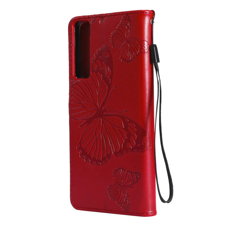 For LG Stylo 7 5G / 4G Pressed Printing Butterfly Pattern Horizontal Flip PU Leather Case with Holder & Card Slots & Wallet & Lanyard