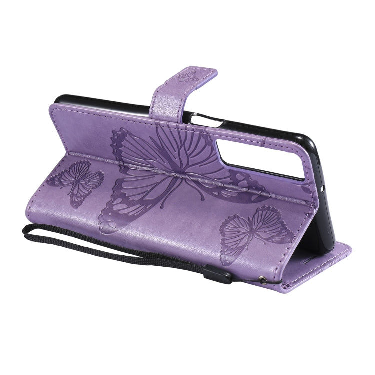 For LG Stylo 7 5G / 4G Pressed Printing Butterfly Pattern Horizontal Flip PU Leather Case with Holder & Card Slots & Wallet & Lanyard