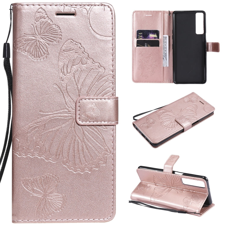 For LG Stylo 7 5G / 4G Pressed Printing Butterfly Pattern Horizontal Flip PU Leather Case with Holder & Card Slots & Wallet & Lanyard