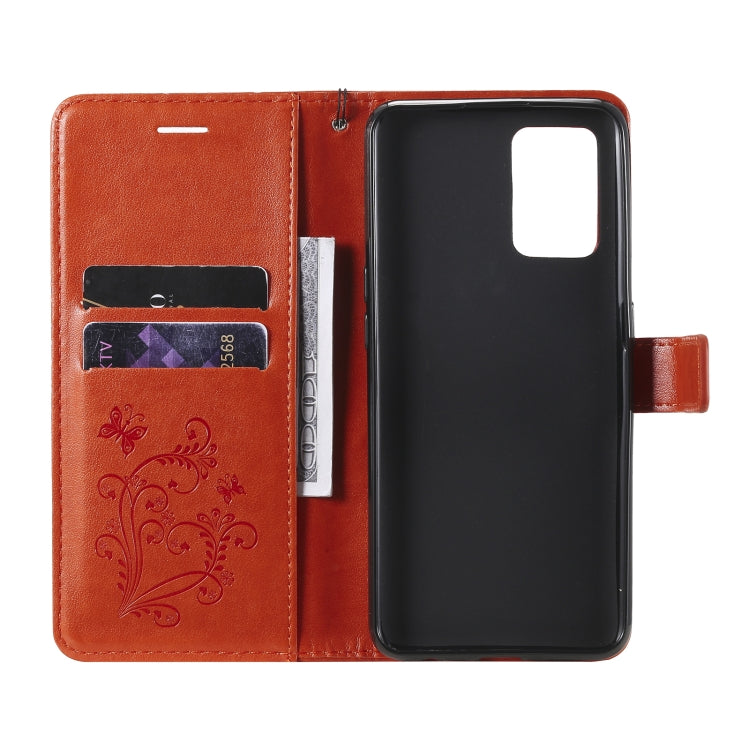 For OPPO A74 4G / F19 4G Pressed Printing Butterfly Pattern Horizontal Flip PU Leather Case with Holder & Card Slots & Wallet & Lanyard