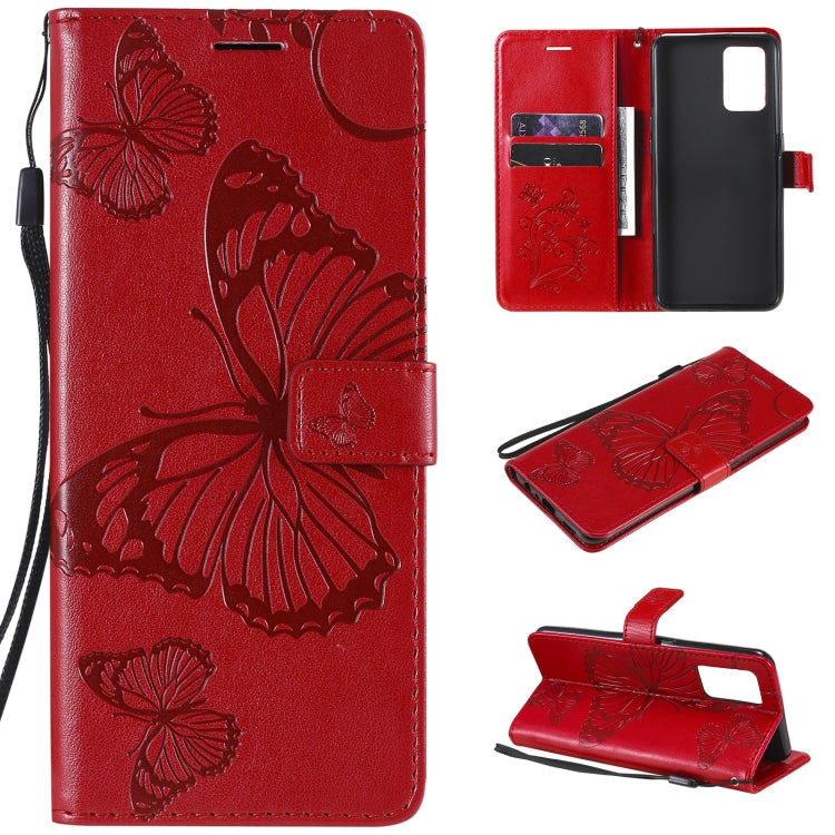 For OPPO A74 4G / F19 4G Pressed Printing Butterfly Pattern Horizontal Flip PU Leather Case with Holder & Card Slots & Wallet & Lanyard