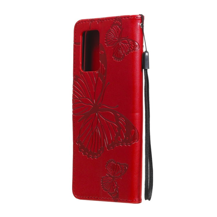 For OPPO A74 4G / F19 4G Pressed Printing Butterfly Pattern Horizontal Flip PU Leather Case with Holder & Card Slots & Wallet & Lanyard