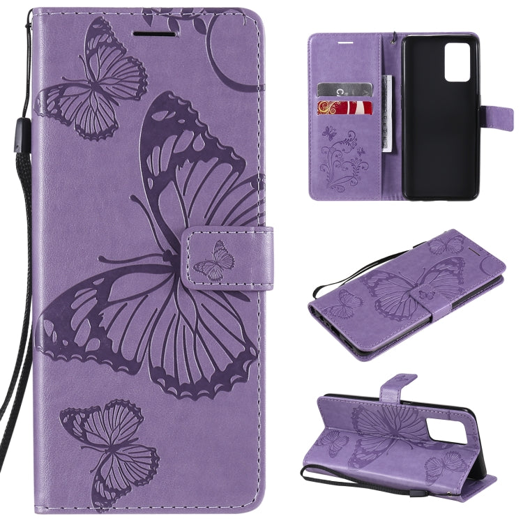 For OPPO A74 4G / F19 4G Pressed Printing Butterfly Pattern Horizontal Flip PU Leather Case with Holder & Card Slots & Wallet & Lanyard